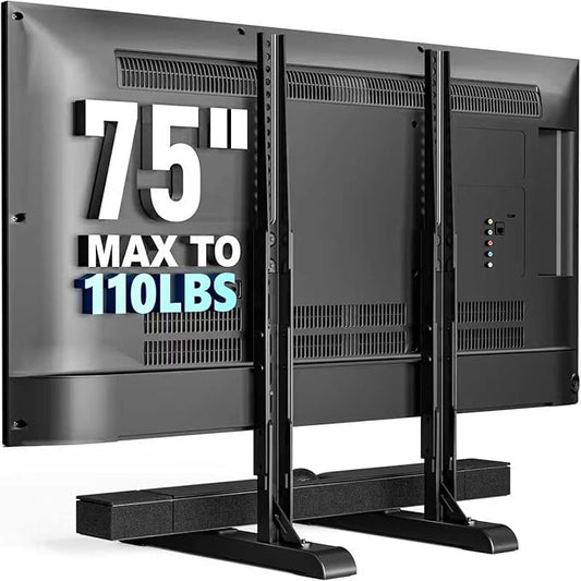 Universal TV Stand for 19-75 Inch LCD LED TVs, Height Adjustable TV Legs Replacement Hold up to 110 lbs, Table Top TV Stand Base, Max VESA 800X600mm