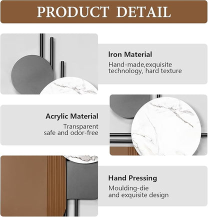 HEBOIX Large Metal Wall Decor Modern Metal Wall Art 3D Wall Sculptures Handmade Wall Hanging Wall Decoration for Living Room/Dinning Room/Bedroom/Entryway/Kitchen/Office