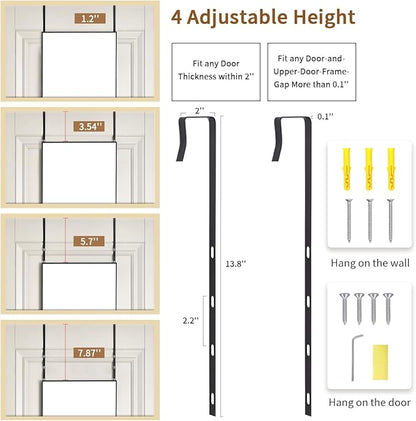 Door Mirror, Over The Door Full Length Mirror, 50"x16" Hanging Mirrors, for Bedroom, Living Room, Entryway, Dorm, Black