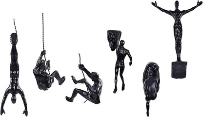 Set of 6 Climbing Men Wall Art Decor Sculpture,Nordic Modern Simplicity Decorative Wall Art, Climbing Man Sculptures,Home & Office Climber Gifts