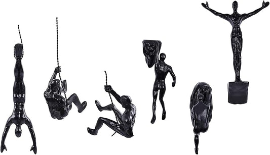 Set of 6 Climbing Men Wall Art Decor Sculpture,Nordic Modern Simplicity Decorative Wall Art, Climbing Man Sculptures,Home & Office Climber Gifts