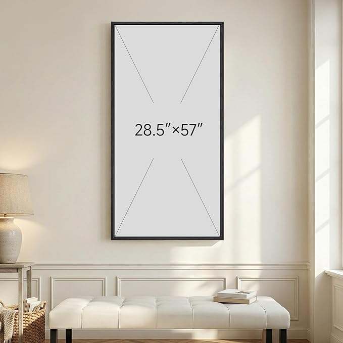 Large Framed Neutral Abstract Wall Art, Black Beige Vertical Canvas Prints Paintings Artwork for Walls, Modern Minimalist Geometric Pictures Wall Decor for Hallway Living Room Bedroom Entryway 30x60