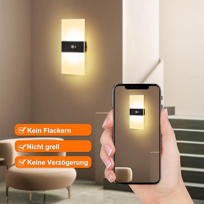 Motion Sensor Wall Light, Rechargeable LED Wall Sconce, Dimmable Magnetic Night Light, 3000K Warm White Wireless Lamp, Battery Powered Indoor Hallway Stairway Closet Bedroom,1-Pack