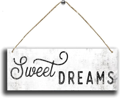 Rustic Wooden Signs Sweet Dreams Sign Modern Farmhouse Sign Wall Art Decor Kitchen Cafe Pub Decor Gift 8x12 INCH