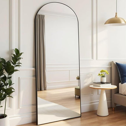 Rowjut Floor Mirror Arched Mirror Full Length 56"X20" Full Length Mirror can be Free Standing or Hanging on The Wall Used in Living Room Entrance Hall, Corridor Room Bathroom etc （Black