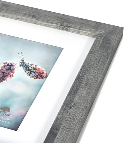 Grey 8x10 Picture Frame set of 3,Display 8x10 without Mat or 5x7 with Mat Wall Gallery Photo Frames