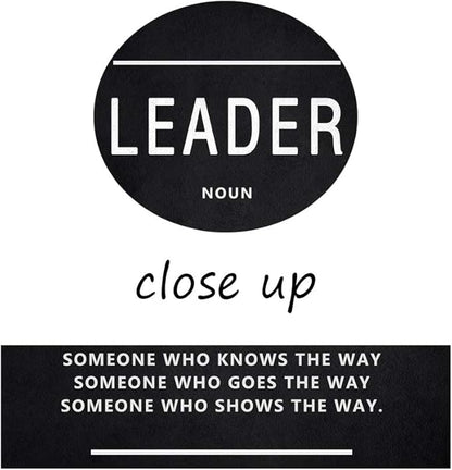 Leader Noun Motivational Wall Art Inspiring Painting Prints on Canvas Inspirational Leadership Entrepreneur Quotes Posters Inspiration Pictures Wooden Decorations Artwork for Office Home (12”Wx16”H)