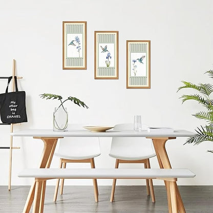 IARTTOP Vintage Hummingbird Bird Wall Art Set of 3 Botanical Prints Sage Green Home Decor for Living Room Bedroom Farmhouse 8x16 Inch Gifts for Bird Lovers