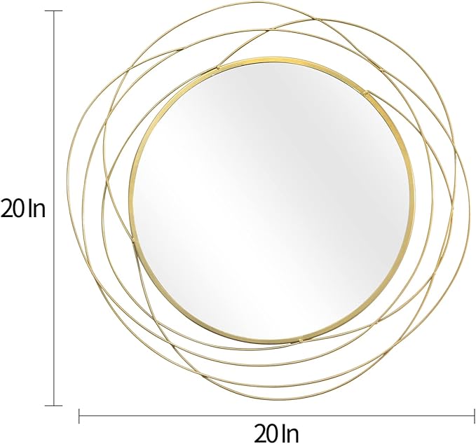 ironsmithn Wall Mirror Mounted Round Decorative Mirrors Circle for Bathroom Vanity, Living Room or Bedroom (Gold1)