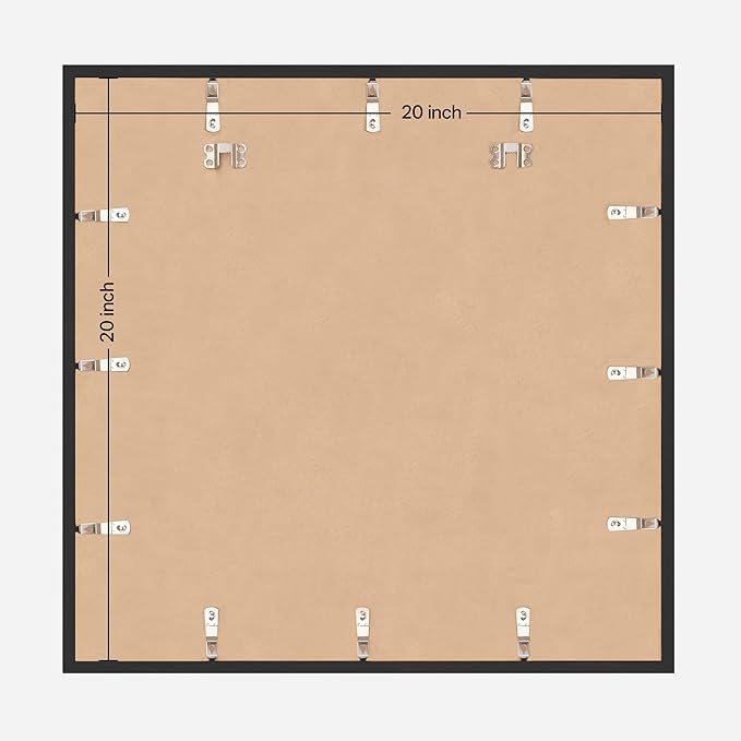 eletecpro Gallery Wall Frame Set of 3, 20x20 Inch Square Black Frames with 16x16 Mat, Scratch-Resistant Finish for Modern Home Decor