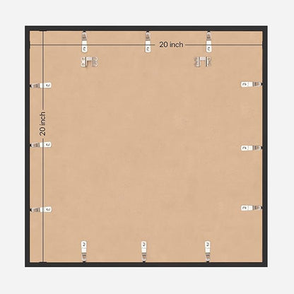 eletecpro Gallery Wall Frame Set of 3, 20x20 Inch Square Black Frames with 16x16 Mat, Scratch-Resistant Finish for Modern Home Decor