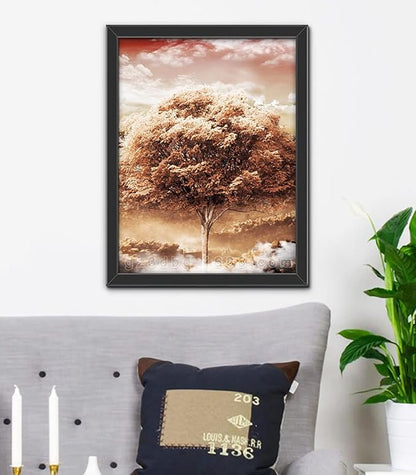 Four Seasons Tree 3D Poster Wall Art Decor Print ，Beautiful Nature Scene of Changing Four Seasons Spring Summer Fall Winter Scenery Mural，Optical Illusion Flipping Images and Holographic Pictures