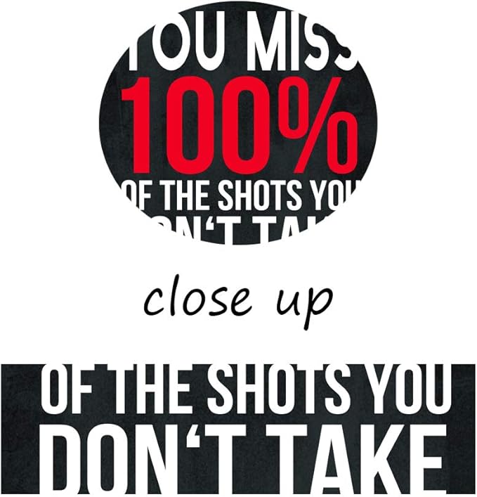 Inspirational Canvas Giclee Office Artwork Inspiring Quotes You Miss 100% Of The Shots You Don’t Take Paintings Pictures Posters Art Print Home Wall Decor for Living Room Gallery Wrapped-18”Wx24”H