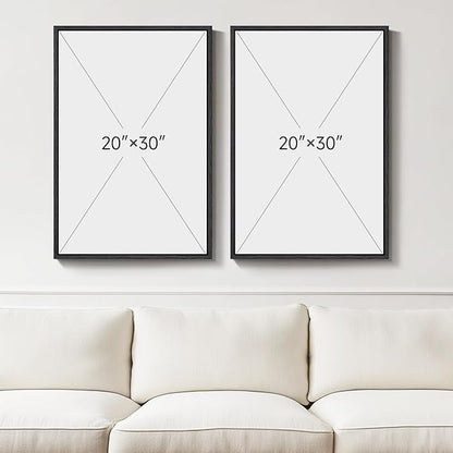 Large Framed Modern Abstract Wall Art Set of 2, Canvas Prints Paintings Artwork for Walls, Black White Grey Gold Pictures Wall Decor for Living Room, Dining Room, Bedroom, and Office