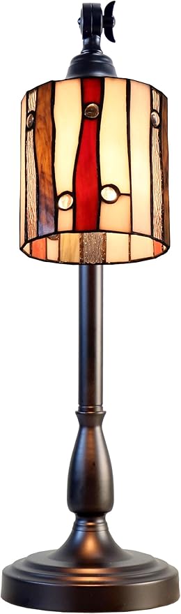 Dale Tiffany TA25031 Tiffany Desk Lamp with Handmade Stained Glass Shade, El Anza, Multicolor, 24-Inch Tall
