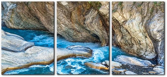 Pacimo 3 Piece Canvas Wall Art - Taroko National Park Beautiful Scenery Pictures Painting Prints on Canvas Modern Artwork Home Wall Decor Stretched and Framed Ready to Hang - 20"x28"x3