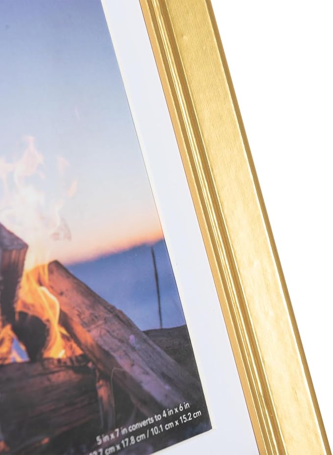 11x14 Picture Frame Gold, Display 11x14 without Mat or 8x10 with Mat, Wall Gallery Photo Frames