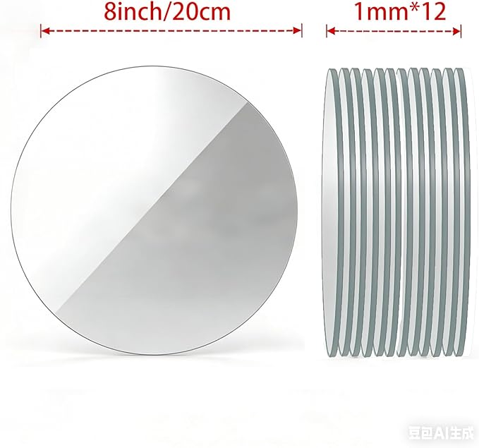 12PCS Acrylic Round Mirrors for Centerpieces for Tables, Round Mirrors Trays Plates for Centerpieces,Wedding Anniversary Christmas Valentine Christmas Party Decorations (8inch/20cm)
