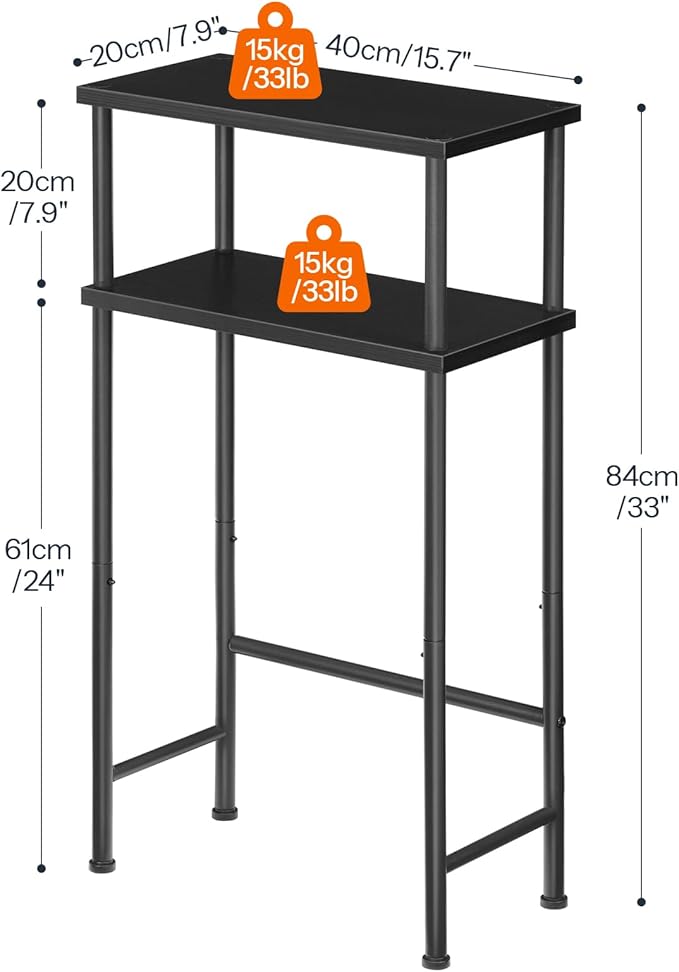 HOOBRO Narrow Console Table for Small Space, Set of 2, 15.7" Entryway Table with Storage, 2 Tier Sofa Table with 2 Shelves, Skinny Console Tables for Entryway, Hallway, Foyer, Black BB40XGP201