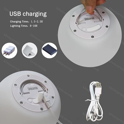 LED Orb Lamp,with Folding Handle Sphere Lights,8 Inch RGB Orb Seamless Matte Sphere Lamp, USB Charging RGB Ball Light,with Remote 16 Colors Light Orbs Balls.