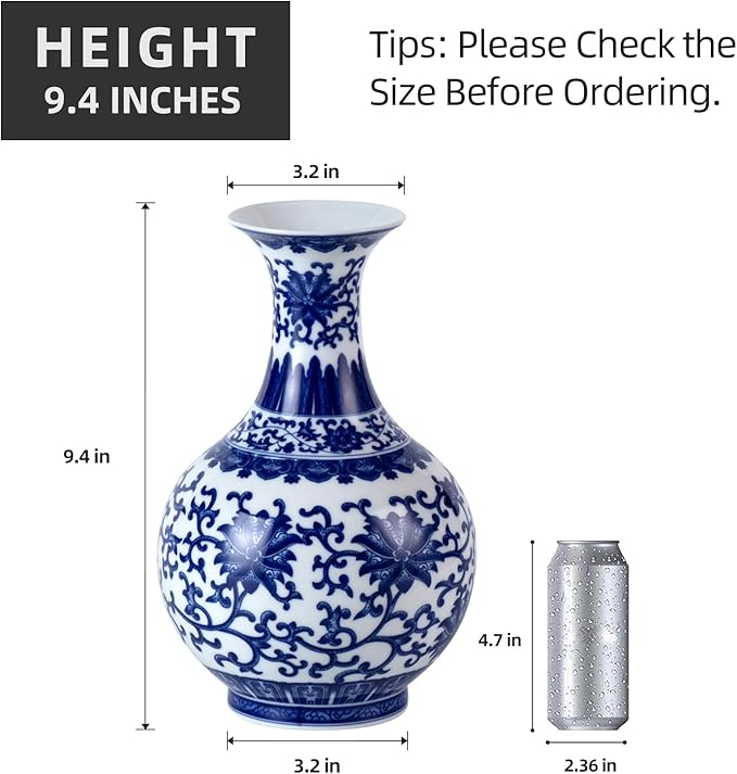 KAMMAK Colored Ceramic Vase, Beautiful Hand-Painted Decorative Vase, Modern Art Porcelain Vase for Flower Mantle Dining Table Centerpiece, Entryway Living Room Wedding Decoration, WX003