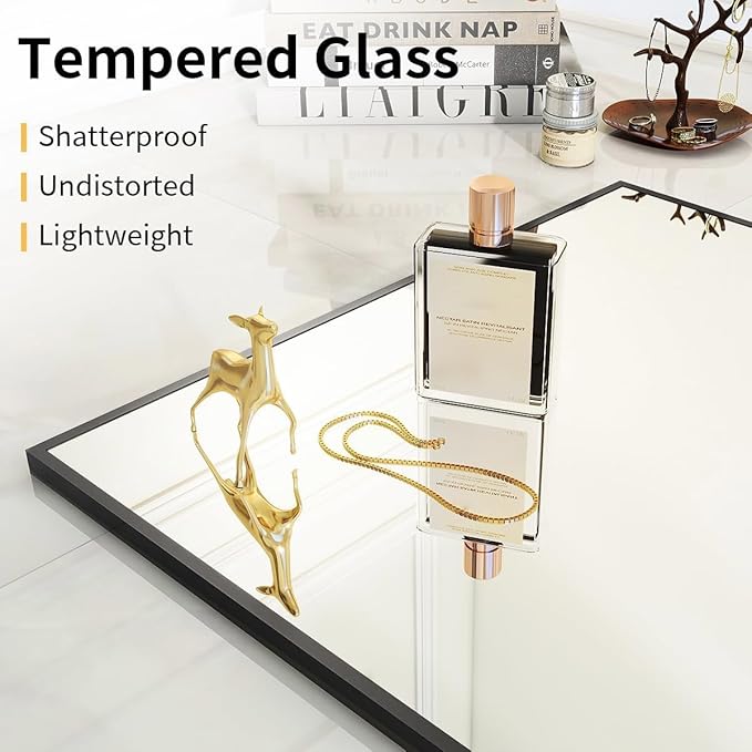 VooBang Full Length Mirror, 71" x 26" Floor Mirror with Stand, Aluminum Alloy Frame Full Body Mirror, Standing Hanging or Leaning Against The Wall for Bedroom Living Room, Black