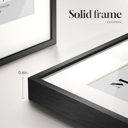 Framed Matisse Wall Art for Living Room, Set of 6 Modern Black and White Minimalist Botanical Body Line Prints for Walls, Abstract Aesthetic Pictures for Bedroom, Bathroom, Dining Room Decor, 11x14