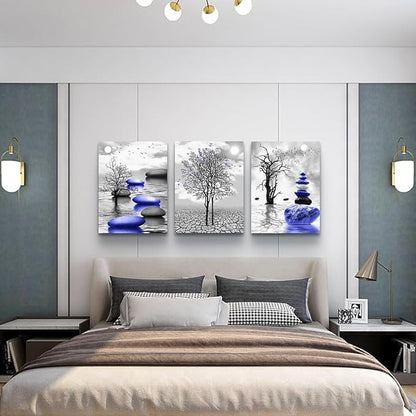 TTHYUEWS Canvas Wall Art - Modern Decor for Living Room, Bedroom & Office - Abstract Black & White Prints, 3 Piece Stretched and Framed