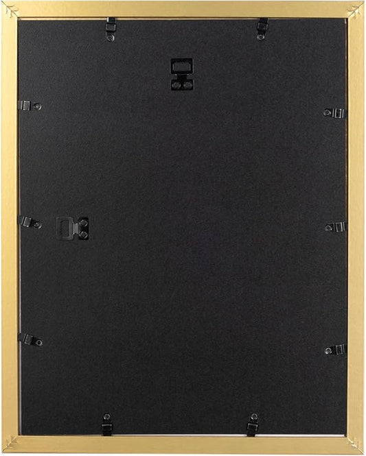11x14 Picture Frame Gold 2 Pack, Display 11x14 without Mat or 8x10 with Mat, Wall Gallery Photo Frames
