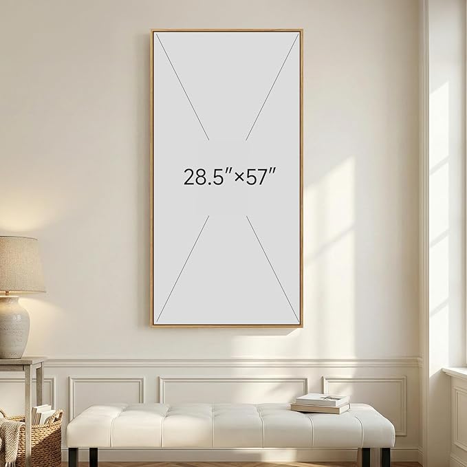 Large Framed Neutral Abstract Wall Art for Living Room, Beige Minimalist Horizontal Canvas Prints Paintings Artwork for Walls, Modern Wabi-Sabi Pictures Wall Decor for Bedroom Dining Room, 30x60 In