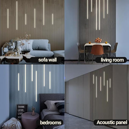 HAMRVL Black LED Recessed Lighting Kit - 6pcs DC12V Warm White Slat Wall Lights with Smart Switch,3000k Self-Adhesive Wall Panel Lights for Wood Slat Wall Panels, Headboards, Stairs, Media Wall Panels