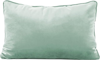 FDP 16" x 24" Velvet Rectangle Lumbar Pillow Set with Piping Decorative Throw Pillow for Home Dcor in Living Room, Bedroom or Lounge (2-Pack) - Aloe, 15160-347