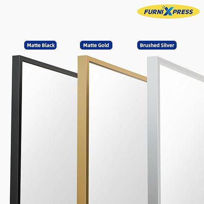 2-Pack Rectangle Bathroom Mirrors for Over Sink, 22"x30" Matte Black Frame Vanity Mirrors, Wall Mounted for Bathroom, Entryway or Living Room Decor