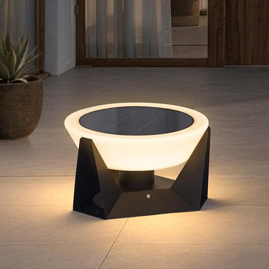 14.96" Dimmable Floor Lamp, 3000K Large Solar Lanterns Outdoor Waterproof, IP54 Waterproof Outdoor Patio Floor Lamp, Remote Control Outside Flooring Lights, Smart Solar Powered Porch Lantern