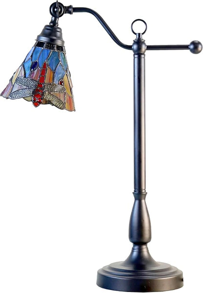 Dale Tiffany TA25030 Tiffany Desk Lamp with Handmade Stained Glass Shade, La Anza, Multicolor, 24-Inch Tall