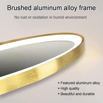 Gold Bathroom Round LED Mirror with Lights Gold Frame 20 Inch Round Lighted Mirror for Bathroom Wall Round Vanity Lighted Mirrors 3 Color Dimmable Anti Fog Bathroom Light up Smart Circle Mirror