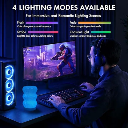 Wave Table Lamp - Modern Bedside Light for Bedroom, Desk, Nightstand, or Office - Mood Lighting Lamp - Eco-Friendly Gift Idea - Unique Home Decor - LED Night Light (Mini)