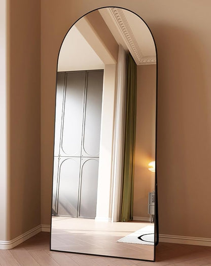 ITSRG Floor Mirror, Full Length Mirror with Stand, Arched Wall Mirror, 27"x71", Black Floor Mirror Freestanding, Wall Mounted for Bedroom Living Room, Black