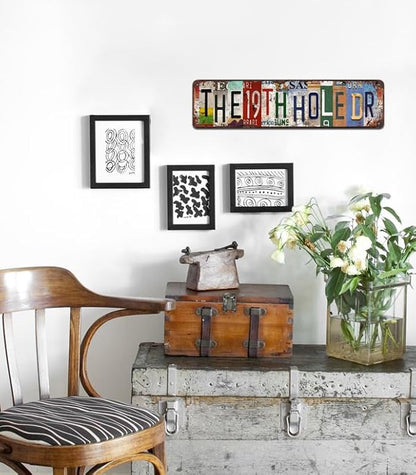 The 19th Hole Retro Metal Tin Sign - Vintage Golf Theme Rustic Wall Art for Bar, Man Cave, Garage, Sports Pub Décor - 4x16 Inch