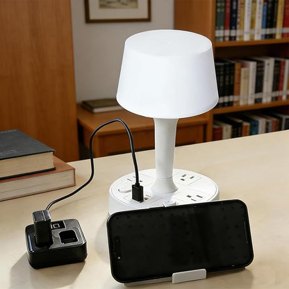 Small Table Lamp for Home Office and Nightstand, 3 Way Dimmable Desk Light with USB Charging Port