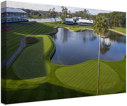 Florida Golf Course Wall Art for Living Room Bedroom Bathroom Home Decorations Golf Wall Decor Paintings TPC Sawgrass Golf Course Picture Poster Canvas Prints Framed Ready to Hang(18''H x 24''W)