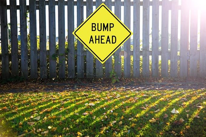 Bump Ahead Road Sign Yellow Metal Tin Sign 12 x 12 Inch