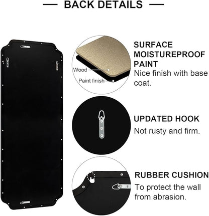 ANDY STAR 18" x 48" Full Length Mirror, Large Black Scalloped Bathroom Mirror, Full Body Wall Mirror with Scalloped Corner Decorative for Bedroom, Living Room (Horizontal or Vertical)