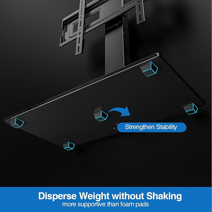 Universal Swivel TV Stand Base for 32-75 Inch TVs, Height Adjustable Table Top TV Stand with Tilt Mount, Holds up to 110 lbs, Heavy Duty Temper Glass Base, Max VESA 400x400mm