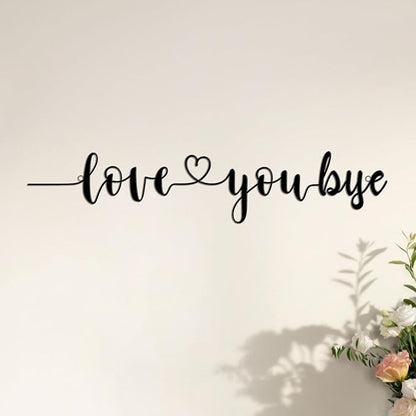 Love You Bye Over Door Frame Decor Corner Sign, Metal Door Topper Wall Decor Express Love and Warm Family Sign for Office Front Door Bathroom Hallway Entryway Black (LOVE YOU. BYE Style 14)