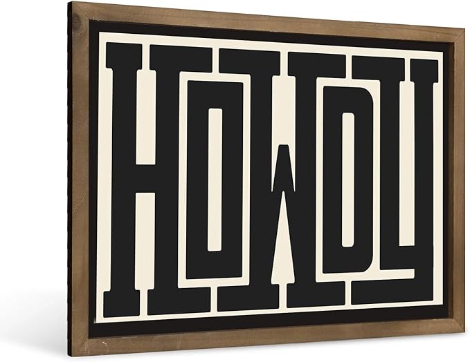 Howdy Wall Art, 15.7x11.8 Inchs Wooden Howdy Sign Western Cowboy Wall Decor, Southwestern Living Room Bedroom Bathroom Home Decorations