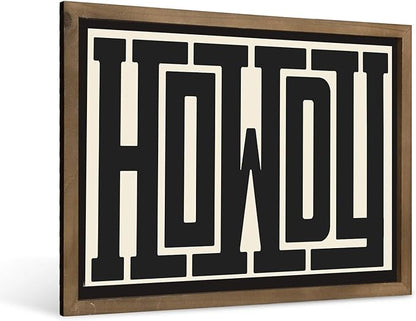 Howdy Wall Art, 15.7x11.8 Inchs Wooden Howdy Sign Western Cowboy Wall Decor, Southwestern Living Room Bedroom Bathroom Home Decorations