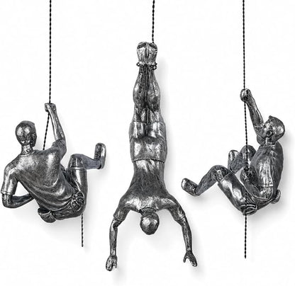Large Set of 3 Climbing Men Wall Art Decor Sculpture,Nordic Modern Simplicity Decorative Wall Art, Climbing Man Sculptures,Home & Office Climber Gifts