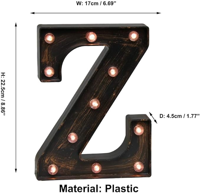 Pooqla Vintage Light Up Marquee Letters with Lights – Illuminated Industrial Style Lighted Alphabet Letter Signs - Coffee Bar Apartment Bedroom Wall Home Initials Decor A-Z