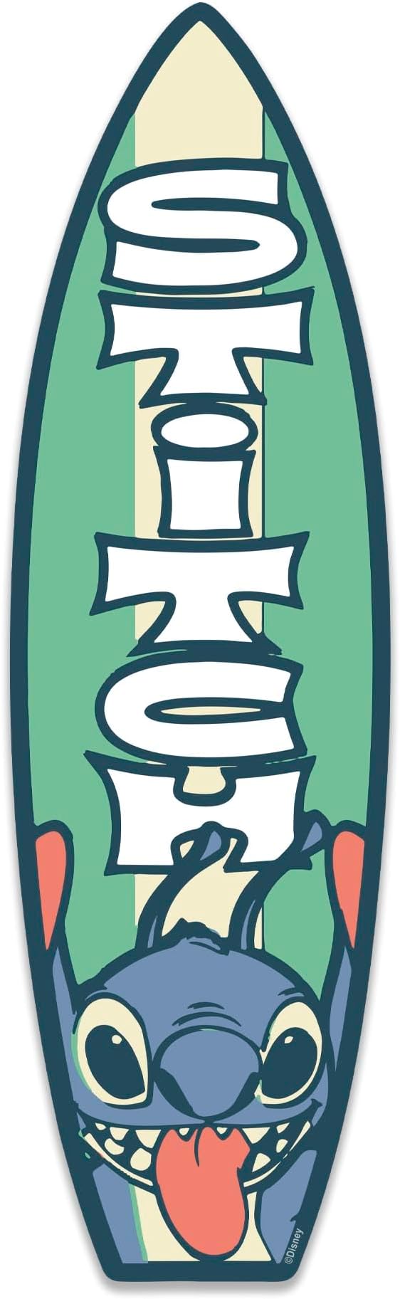 Open Road Brands Disney Lilo and Stitch Surfboard Wood Wall Art - Small Stitch Sign for Tropical Decor
